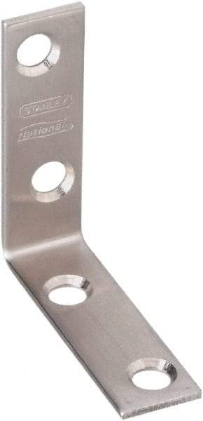 National Mfg. - 2" Long x 5/8" Wide, Stainless Steel, Corner Brace - Stainless Steel Coated - Best Tool & Supply