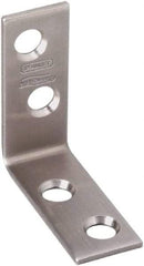 National Mfg. - 1-1/2" Long x 5/8" Wide, Stainless Steel, Corner Brace - Stainless Steel Coated - Best Tool & Supply