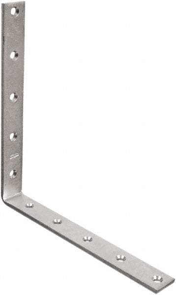 National Mfg. - 10" Long x 1-1/4" Wide, Steel, Corner Brace - Zinc Plated - Best Tool & Supply