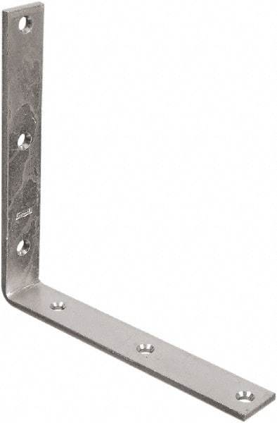 National Mfg. - 8" Long x 1-1/4" Wide, Steel, Corner Brace - Zinc Plated - Best Tool & Supply