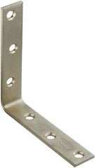 National Mfg. - 5" Long x 1" Wide, Steel, Corner Brace - Zinc Plated - Best Tool & Supply