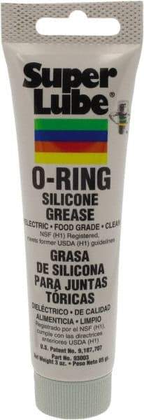 Synco Chemical - 3 oz Tube Silicone General Purpose Grease - Translucent White, Food Grade, 450°F Max Temp, NLGIG 2, - Best Tool & Supply