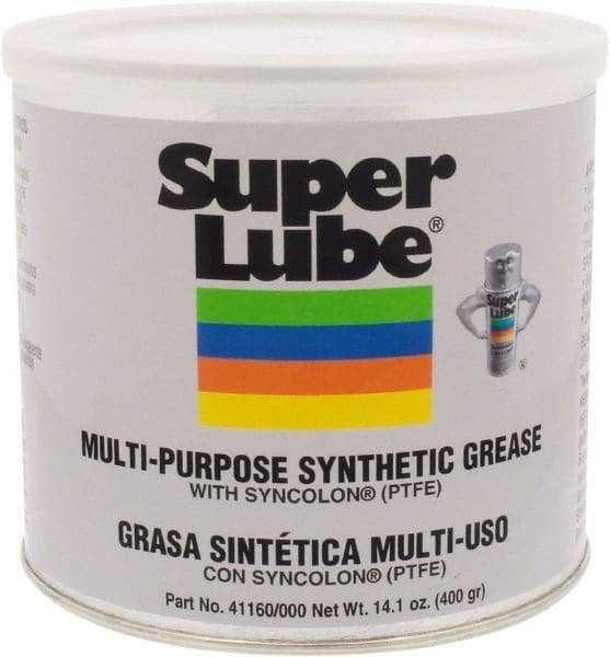 Synco Chemical - 14.1 oz Canister Synthetic Lubricant w/PTFE General Purpose Grease - Translucent White, Food Grade, 450°F Max Temp, NLGIG 000, - Best Tool & Supply