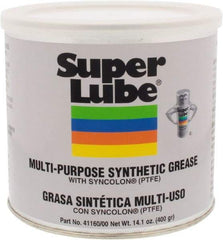 Synco Chemical - 14.1 oz Canister Synthetic Lubricant w/PTFE General Purpose Grease - Translucent White, Food Grade, 450°F Max Temp, NLGIG 00, - Best Tool & Supply