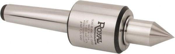 Royal Products - MT3 Morse Taper, 1.7" Head Diam Live Center - 6,000 Max RPM, 2.12" Head Length, 0.88" Point Diam, 1-3/4" Point Len, 465 Lb Max Workpc, Long Point - Best Tool & Supply