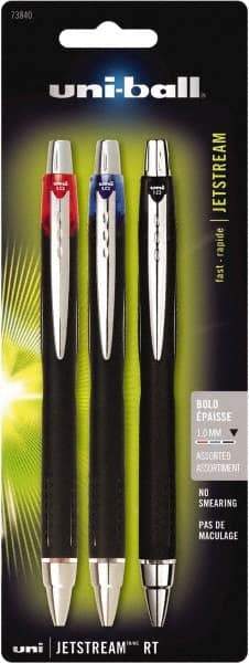 Uni-Ball - Roller Ball 1mm Retractable Pen - Black, Red & Blue - Best Tool & Supply