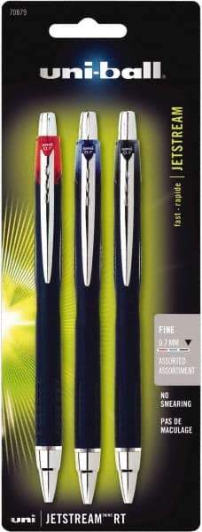 Uni-Ball - Roller Ball 0.7mm Retractable Pen - Black, Red & Blue - Best Tool & Supply