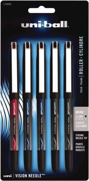 Uni-Ball - Roller Ball 0.5mm Stick Pen - Black, Red & Blue - Best Tool & Supply