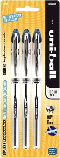 Uni-Ball - Roller Ball 0.8mm Stick Pen - Blue & Black - Best Tool & Supply