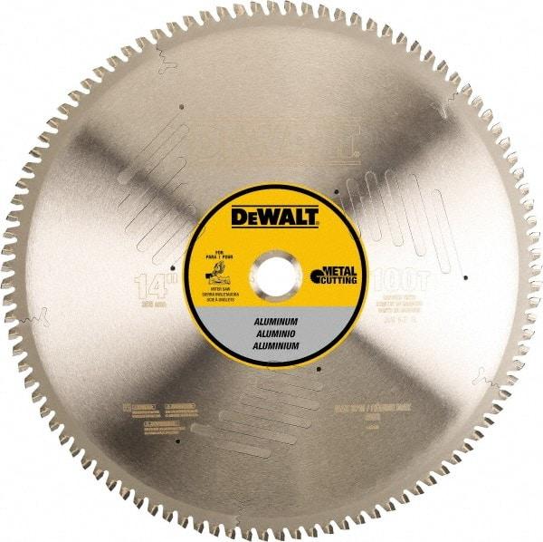 DeWALT - 14" Diam, 1" Arbor Hole Diam, 100 Tooth Wet & Dry Cut Saw Blade - Steel, Crosscutting Action, Standard Round Arbor - Best Tool & Supply