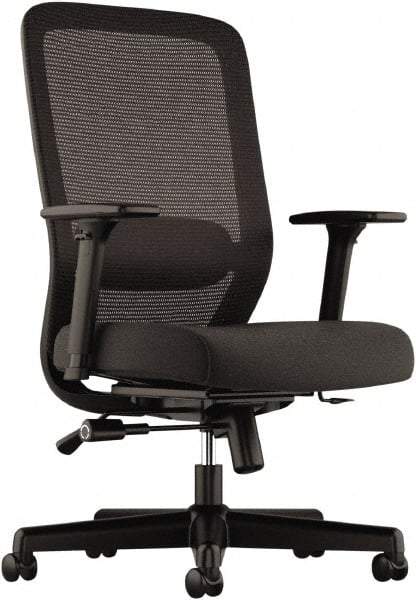 Basyx - 43" High Executive Chair - 25" Wide x 26-3/4" Deep, 100% Polyester Seat, Black - Best Tool & Supply