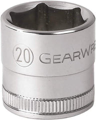 GearWrench - 3/8" Drive, Standard Hand Socket - 6 Points, 1.102" OAL, Alloy Steel, Full Polish Finish - Best Tool & Supply