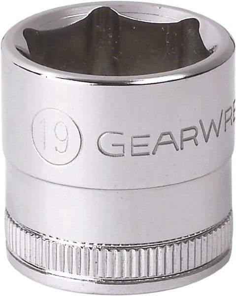 GearWrench - 3/8" Drive, Standard Hand Socket - 6 Points, 0.984" OAL, Alloy Steel, Full Polish Finish - Best Tool & Supply