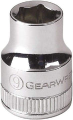 GearWrench - 3/8" Drive, Standard Hand Socket - 6 Points, 0.984" OAL, Alloy Steel, Full Polish Finish - Best Tool & Supply