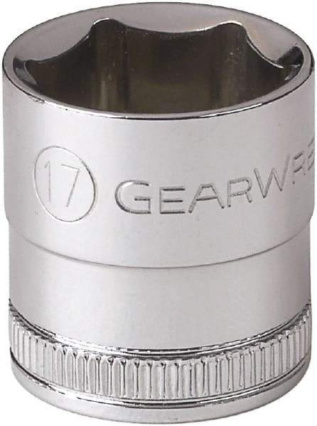 GearWrench - 3/8" Drive, Standard Hand Socket - 6 Points, 0.984" OAL, Alloy Steel, Full Polish Finish - Best Tool & Supply