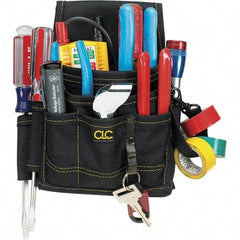 CLC - Electrician's Holster with 9 Pockets - Ballistic Polyester, Black, 7" Wide x 6" High x 2" Deep - Best Tool & Supply