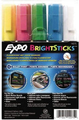 Expo - Blue, Green Pink, Yellow & White Bullet Point Wet Erase Markers - For Use with Black Marker Boards, Fluorescent Light Boards, Glass Boards & White Boards - Best Tool & Supply