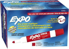 Expo - Red Low Odor Bullet Tip 12 Pack Dry Erase Markers - For Use with Dry Erase Marker Boards - Best Tool & Supply