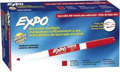 Expo - Red Low Odor Fine Tip 12 Pack Dry Erase Markers - For Use with Dry Erase Marker Boards - Best Tool & Supply