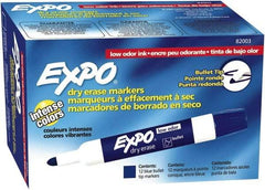 Expo - Blue Low Odor Bullet Tip 12 Pack Dry Erase Markers - For Use with Dry Erase Marker Boards - Best Tool & Supply