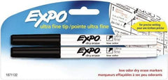 Expo - Black Low Odor Ultra Fine Tip 2 Pack Dry Erase Markers - For Use with Dry Erase Marker Boards - Best Tool & Supply