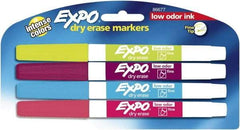 Expo - Aqua, Lime, Pink & Plum Low Odor Fine Tip 4 Pack Dry Erase Markers - For Use with Dry Erase Marker Boards - Best Tool & Supply