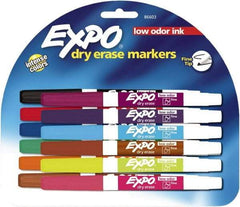 Expo - Aqua, Black, Blue, Brown, Green, Lime, Orange, Pink, Plum, Pumpkin, Purple & Red Low Odor Fine Tip Dry Erase Markers - For Use with Dry Erase Marker Boards - Best Tool & Supply