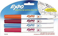 Expo - Aqua Blue, Orange, Pink & Plum Low Odor Ultra Fine Tip 4 Pack Dry Erase Markers - For Use with Dry Erase Marker Boards - Best Tool & Supply