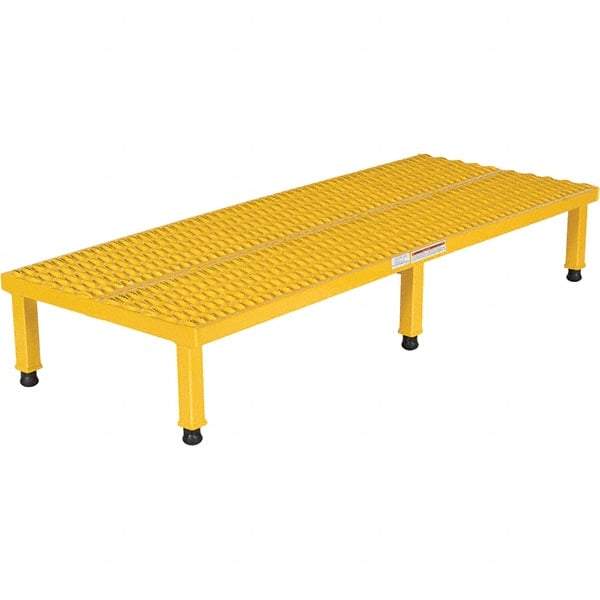 Vestil - 9" High x 24" Wide x 60" Deep, Yellow Step Stand - Steel, 500 Lb Capacity - Best Tool & Supply