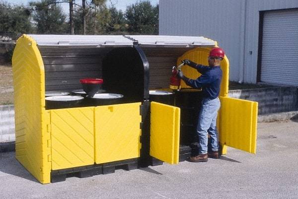 UltraTech - 75 Gal Sump, 9,000 Lb Capacity, 8 Drum, Polyethylene Spill Deck or Pallet - 68" Long x 64" Wide x 88" High, Liftable Fork, Low Profile, 2 x 2 Drum Configuration - Best Tool & Supply