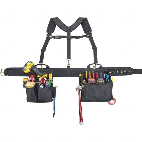 CLC - 28 Pocket Black Ballistic Polyester Combo Tool Bag System - 28" Wide x 6" Deep x 26" High - Best Tool & Supply