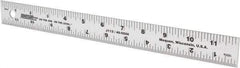 Johnson Level & Tool - 12" Long, 1/8, 1/16" Graduation, Aluminum Rule - English Graduation Style, 1-1/8" Wide, Gray, Anodized Finish - Best Tool & Supply