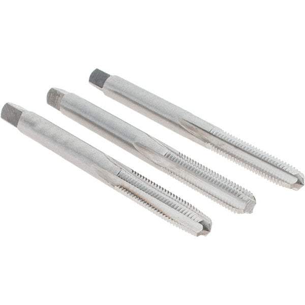 Cle-Line - #10-32 UNF, 4 Flute, Bottoming, Plug & Taper, Bright Finish, High Speed Steel Tap Set - Right Hand Cut, 2-3/8" OAL, 7/8" Thread Length, Series 0404 - Best Tool & Supply