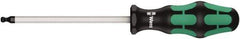 Wera - 3mm Hex Ball End Driver - 4" Bade Length, Ergonomic Cushion Grip Handle, 181mm OAL - Best Tool & Supply