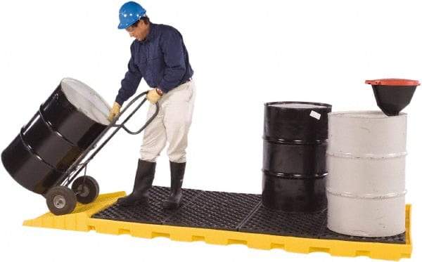 UltraTech - 75 Gal Sump, 12,000 Lb Capacity, 8 Drum, Polyethylene Spill Deck or Pallet - 98" Long x 54" Wide x 6" High, Low Profile, 2 x 4 Drum Configuration - Best Tool & Supply