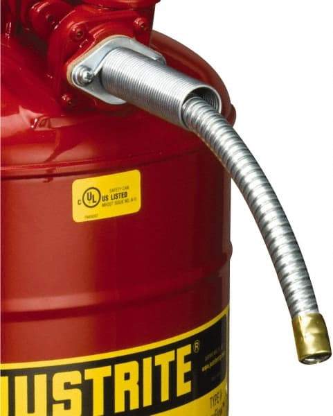 Justrite - 9 Inch Long, Safety Can Metal Flexible Nozzle - 5/8 Inch Diameter, Compatible with Type II Safety Cans - Best Tool & Supply