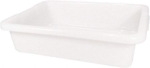 Rubbermaid - 4.6 Gal, White Polyethylene Tote Container - Nesting, 20" Long x 15" Wide x 5" High - Best Tool & Supply