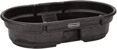 Rubbermaid - 50 Gallon Black Oval Plastic Stock Tank - 12" High x 31" Diam - Best Tool & Supply