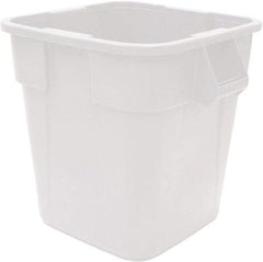 Rubbermaid - 40 Gal White Square Trash Can - Polyethylene, 730mm High x 596.9mm Long x 596.9mm Wide - Best Tool & Supply