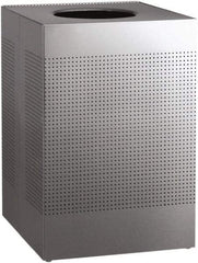 Rubbermaid - 40 Gal Silver Square Decorative Waste Receptacle With Top - Stainless Steel, 794mm High x 552.45mm Long x 552.45mm Wide - Best Tool & Supply