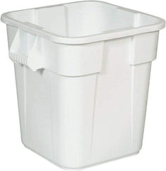 Rubbermaid - 28 Gal White Square Trash Can - Polyethylene, 572mm High x 546.1mm Long x 546.1mm Wide - Best Tool & Supply