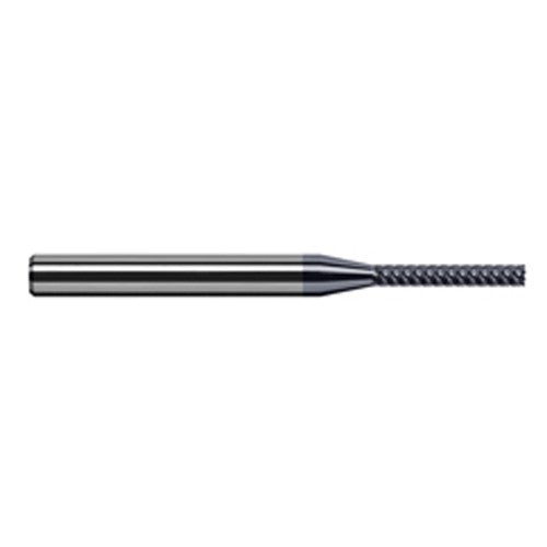 Variable Helix End Mills for Exotic Alloys - Finishers - 0.0620″ (1/16″) Cutter Diameter × 0.7500″ (3/4″) Length of Cut Carbide Square End Mill Finisher for Exotic Alloys, 7 Flutes, AlTiN Nano Coated - Exact Industrial Supply