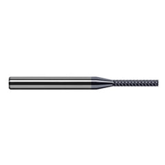 Variable Helix End Mills for Exotic Alloys - Finishers - 0.0620″ (1/16″) Cutter Diameter × 0.7500″ (3/4″) Length of Cut Carbide Square End Mill Finisher for Exotic Alloys, 7 Flutes, AlTiN Nano Coated - Exact Industrial Supply