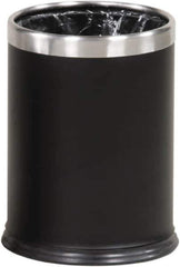 Rubbermaid - 3-1/2 Gal Black Round Decorative Waste Receptacle With Top - Steel, 318mm High - Best Tool & Supply