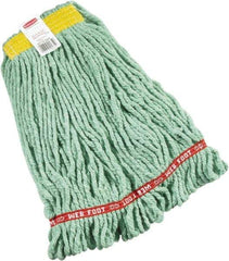 Rubbermaid - 1" Yellow Head Band, Small Blended Fiber Loop End Mop Head - 4 Ply, Side Loading Connection - Best Tool & Supply