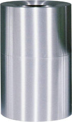 Rubbermaid - 62 Gal Aluminum Round Decorative Waste Receptacle With Top - Aluminum, 35" High - Best Tool & Supply