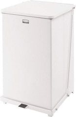 Rubbermaid - 40 Gal Square Unlabeled Trash Can - 30" High x 19" Long x 19" Wide, White, Steel - Best Tool & Supply