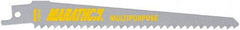 Irwin Blades - 6" Long, Bi-Metal Reciprocating Saw Blade - Straight Profile, 6 Fleam TPI, Toothed Edge, Tang Shank - Best Tool & Supply