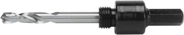 Irwin Blades - 9/16 to 1-3/16" Tool Diam Compatibility, Hex Shank, Steel Integral Pilot Drill, Hole Cutting Tool Arbor - 3/8" Min Chuck, Hex Shank Cross Section, Threaded Shank Attachment, For Hole Saws - Best Tool & Supply