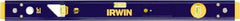 Irwin - 24" Long 3 Vial Box Beam Level - Aluminum, Blue/Yellow, 1 Level & 2 Plumb Vials - Best Tool & Supply